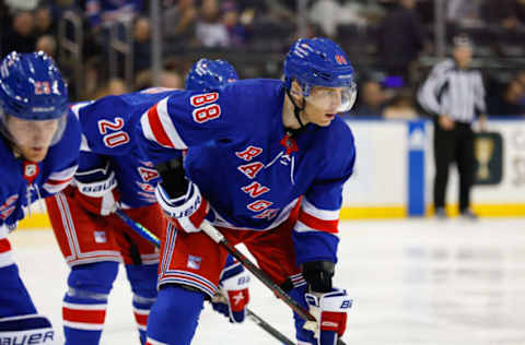 NEW YORK, NY – MARCH 18: Patrick Kane #88 of the New York Rangers during the game against the Pittsburgh Penguins on March 18, 2023 at Madison Square Garden in New York, New York. (Photo by Rich Graessle/Getty Images)