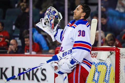 New York Rangers goaltender Henrik Lundqvist (30) (Mandatory Credit: Sergei Belski-USA TODAY Sports)