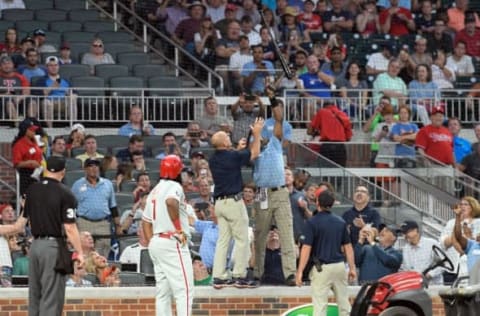 Franco’s Bat Got Caught in the Net, Which Is a Perfect Example of His Hitting for 2017. Photo by Dale Zanine – USA TODAY Sports.