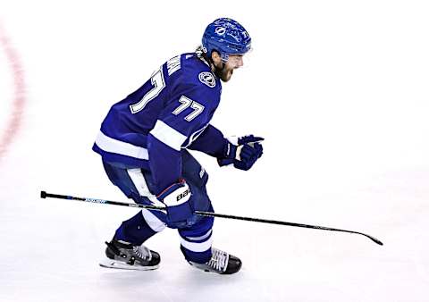 Victor Hedman #77 of the Tampa Bay Lightning (Photo by Elsa/Getty Images)