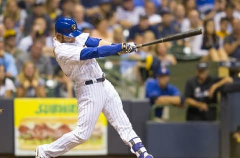 Jul 29, 2016; Milwaukee, WI, USA; Milwaukee Brewers catcher 