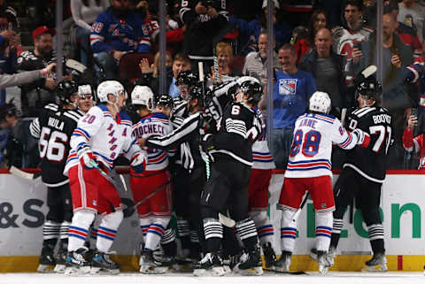 New Jersey Devils, New York Rangers. (Photo by Bruce Bennett/Getty Images)