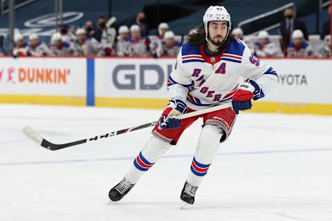 Mika Zibanejad #93 of the New York Rangers. (Photo by Patrick Smith/Getty Images)