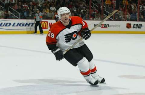 2003 Season: Player Marty Murray of the Philadelphia Flyers. (Photo by Bruce Bennett Studios/Getty Images)