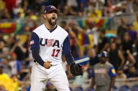 Neshek Reacts to a Ninth-Inning Strikeout in March 10’s 10th-Frame Victory. Photo by Logan Bowles – USA TODAY Sports.