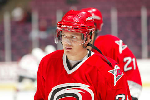 2003 Season: Player Sami Kapanen of the Carolina Hurricanes. (Photo by Bruce Bennett Studios/Getty Images)