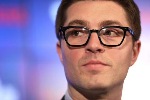 TORONTO, ON-Toronto-DUBAS.The Maple Leafs announced today the promotion of Kyle Dubas to General Manager. Brendan Shanahan was on hand for the announcement..May 11, 2018. (Rene Johnston/Toronto Star via Getty Images)