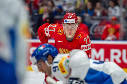 #77 Kirill Kaprizov of Russia. (Photo by RvS.Media/Robert Hradil/Getty Images)