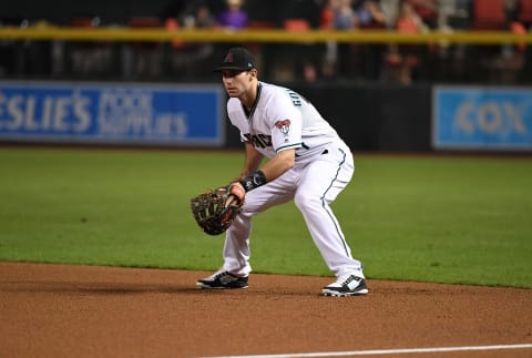 PHOENIX, AZ – SEPTEMBER 25: Paul Goldschmidt #44 of the Arizona Diamondbacks gets ready to make a play against the Los Angeles Dodgers at Chase Field on September 25, 2018 in Phoenix, Arizona. (Photo by Norm Hall/Getty Images)