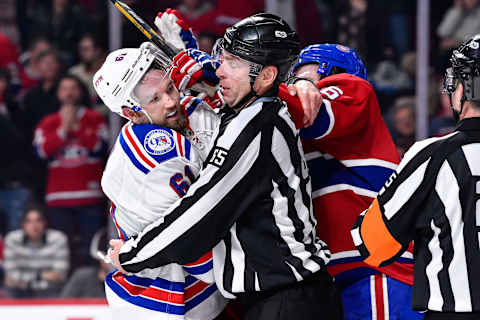 MONTREAL, QC – APRIL 20: Linesman Pierre Racicot