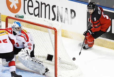 Joe Veleno #9 of Team Canada. (Photo by Kevin Light/Getty Images)