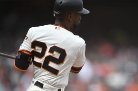 SAN FRANCISCO, CA – JULY 29: Andrew McCutchen #22 of the San Francisco Giants bats against the Milwaukee Brewers in the bottom of the six inning at AT&T Park on July 29, 2018 in San Francisco, California. (Photo by Thearon W. Henderson/Getty Images)