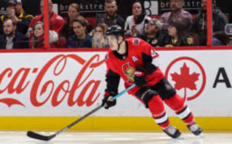 Jean-Gabriel Pageau of the Ottawa Senators skates in a game against the Boston Bruins at | Photo by Jana Chytilova for Freestyle Photography by Getty Images