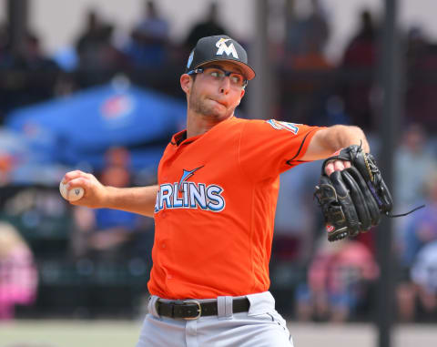 LAKELAND, FL – MARCH 02: Zac Gallen #84 of the Miami Marlins pitches during the Spring Training game against the Detroit Tigers at Publix Field at Joker Marchant Stadium on March 2, 2018 in Lakeland, Florida. The Tigers defeated the Marlins 8-3. (Photo by Mark Cunningham/MLB Photos via Getty Images)