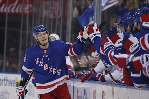 Vladislav Namestnikov of the New York Rangers (Photo by Bruce Bennett/Getty Images)