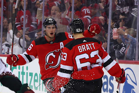 New Jersey Devils left wing Jesper Bratt (63): Ed Mulholland-USA TODAY Sports