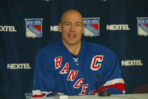 Mark Messier #11 of the New York Rangers. (Photo by Bruce Bennett Studios via Getty Images Studios/Getty Images)