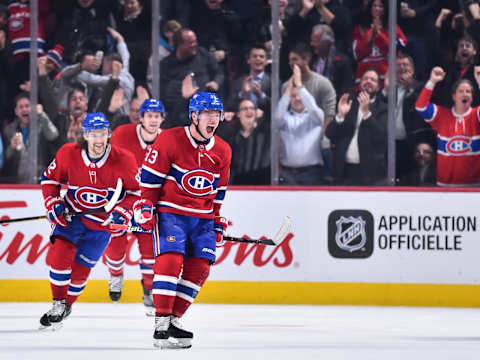 MONTREAL, QC – NOVEMBER 01: Max Domi Montreal Canadiens Nikolaj Ehlers (Photo by Minas Panagiotakis/Getty Images)