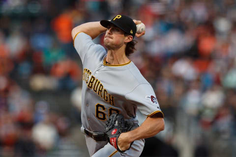 SAN FRANCISCO, CA – AUGUST 10: Clay Hollmes #68 of the Pittsburgh Pirates pitches against the San Francisco Giants during the first inning at AT&T Park on August 10, 2018 in San Francisco, California. The San Francisco Giants defeated the Pittsburgh Pirates 13-10. (Photo by Jason O. Watson/Getty Images)