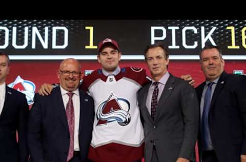 DALLAS, TX – JUNE 22: Martin Kaut poses after being selected sixteenth overall by the Colorado Avalancheduring the first round of the 2018 NHL Draft at American Airlines Center on June 22, 2018 in Dallas, Texas. (Photo by Bruce Bennett/Getty Images)