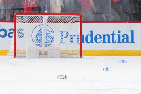 A detailed view of a can on the ice (Photo by Mitchell Leff/Getty Images)