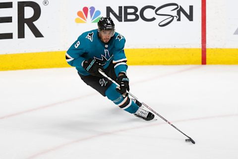 Evander Kane #9 of the San Jose Sharks. (Photo by Lachlan Cunningham/Getty Images)