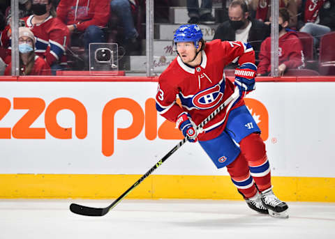 MONTREAL, QC – NOVEMBER 06: Tyler Toffoli #73 of the Montreal Canadiens skates against the Vegas Golden Knights during the first period at Centre Bell on November 6, 2021 in Montreal, Canada. The Vegas Golden Knights defeated the Montreal Canadiens 5-2. (Photo by Minas Panagiotakis/Getty Images)