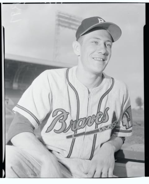 (Original Caption) Jack Daniels, Braves’ outfielder