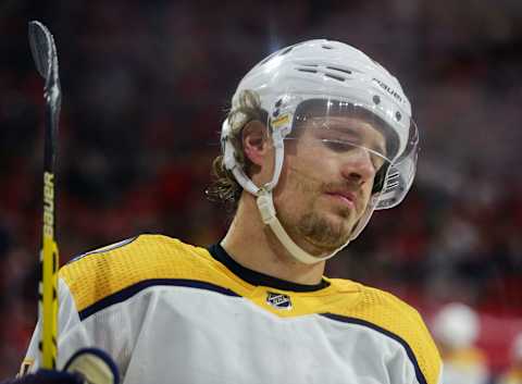 Nick Cousins #21 of the Nashville Predators  (Photo by Jenna Miller/Getty Images)