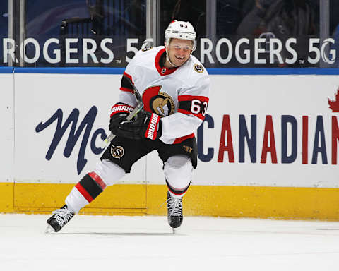 Evgenii Dadonov #63 of the Ottawa Senators (Photo by Claus Andersen/Getty Images)