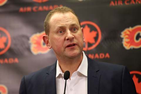 Brad Treliving, General Manager of the Calgary Flames (Photo by Tom Szczerbowski/Getty Images)