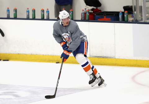 Otto Koivula #21 of the New York Islanders. (Photo by Bruce Bennett/Getty Images)