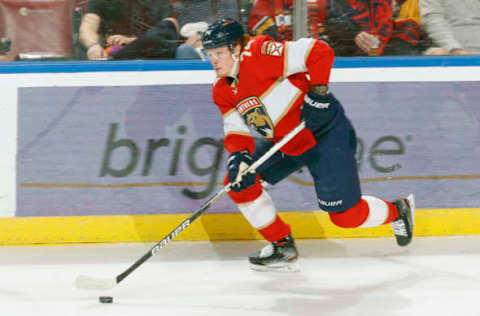 Owen Tippett #74 of the Florida Panthers (Photo by Joel Auerbach/Getty Images)