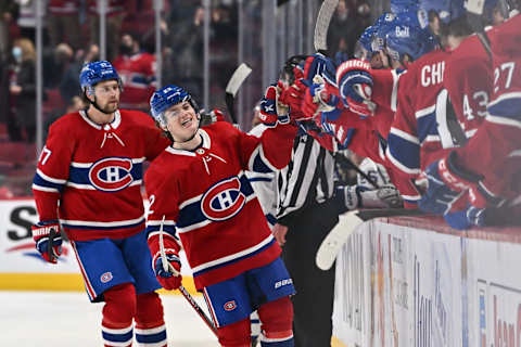 Cole Caufield #22 of the Montreal Canadiens. (Photo by Minas Panagiotakis/Getty Images)