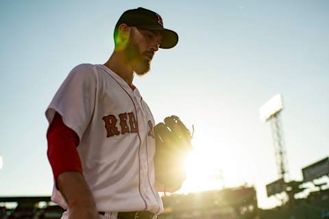 BOSTON, MA – MAY 29: Rick Porcello #22 of the Boston Red Sox warms up before a game against the Toronto Blue Jays on May 29, 2018, at Fenway Park in Boston, Massachusetts. (Photo by Billie Weiss/Boston Red Sox/Getty Images)