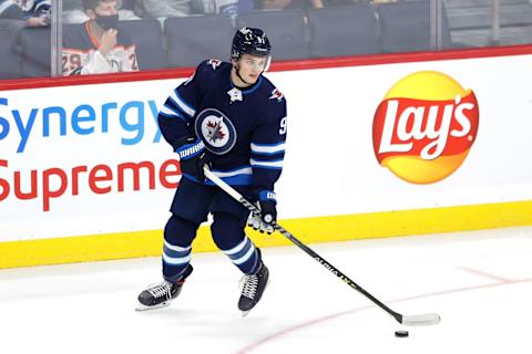 Winnipeg Jets, Cole Perfetti (91). Mandatory Credit: James Carey Lauder-USA TODAY Sports