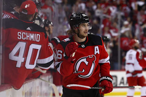 New Jersey Devils center Jack Hughes (86). Mandatory Credit: Ed Mulholland-USA TODAY Sports