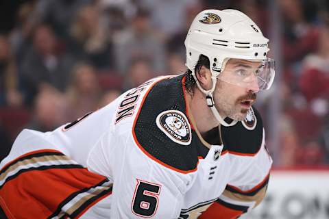 GLENDALE, ARIZONA – NOVEMBER 27: Erik Gudbranson #6 of the Anaheim Ducks during the first period of the NHL game against the Arizona Coyotes at Gila River Arena on November 27, 2019 in Glendale, Arizona. (Photo by Christian Petersen/Getty Images)