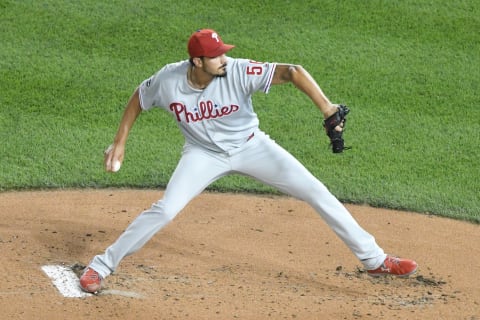 With a third above-average pitch, Eflin could even be a two-slot starter for the Phillies. Photo by Mitchell Layton/Getty Images.