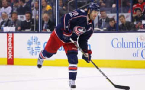 Columbus Blue Jackets center Boone Jenner (38) against the Winnipeg Jets (Aaron Doster-USA TODAY Sports)