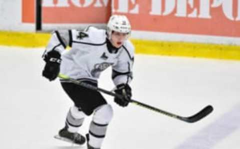 BOISBRIAND, QC – OCTOBER 20: Zachary Dean #14 of the Gatineau Olympiques skates against the Blainville-Boisbriand Armada at Centre d’Excellence Sports Rousseau on October 20, 2019 in Boisbriand, Quebec, Canada. The Blainville-Boisbriand Armada defeated the Gatineau Olympiques 4-2. (Photo by Minas Panagiotakis/Getty Images)