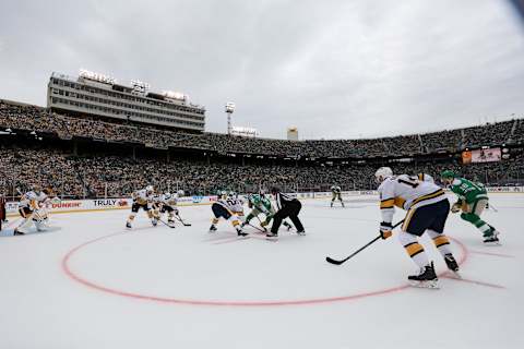 DALLAS, TEXAS – JANUARY 01: A general view of NHL fans during the 2020 Bridgestone NHL Winter Classic between the Nashville Predators and the Dallas Stars at Cotton Bowl on January 01, 2020 in Dallas, Texas. (Photo by Ronald Martinez/Getty Images)