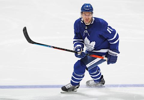 Zach Hyman #11 of the Toronto Maple Leafs. (Photo by Claus Andersen/Getty Images)