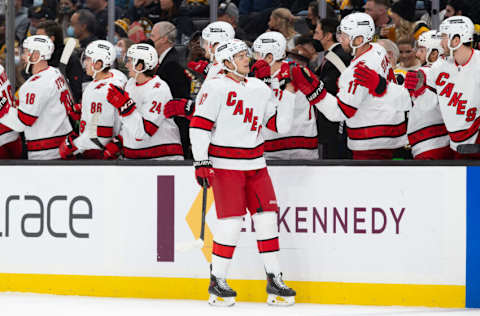 Jesperi Kotkaniemi #82, Carolina Hurricanes (Photo by Richard T Gagnon/Getty Images)