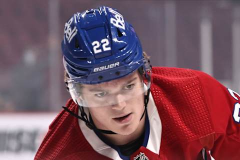 Oct 7, 2021; Montreal, Quebec, CAN; Montreal Canadiens Cole Caufield. Mandatory Credit: Jean-Yves Ahern-USA TODAY Sports