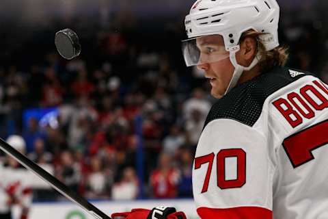 New Jersey Devils center Jesper Boqvist (70): Morgan Tencza-USA TODAY Sports