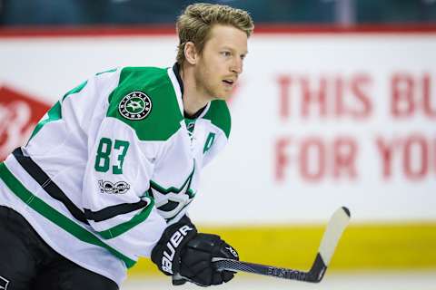 Mar 17, 2017; Calgary, Alberta, CAN; Dallas Stars right wing Ales Hemsky (83) skates during the warmup period against the Calgary Flames at Scotiabank Saddledome. Mandatory Credit: Sergei Belski-USA TODAY Sports