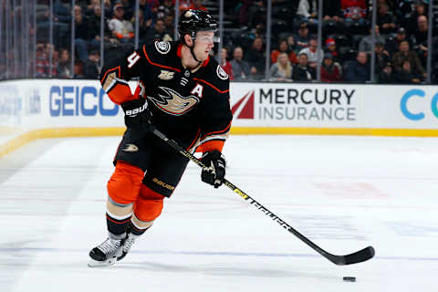 ANAHEIM, CA – MARCH 8: Cam Fowler #4 of the Anaheim Ducks skates with the puck during the game against the Montreal Canadiens on March 8, 2019 at Honda Center in Anaheim, California. (Photo by Debora Robinson/NHLI via Getty Images)