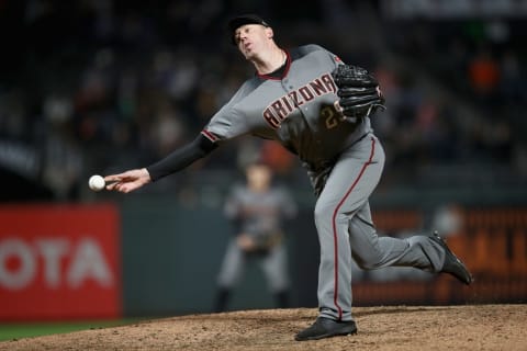 SAN FRANCISCO, CA – AUGUST 27: Brad Ziegler #29 fo the Arizona Diamondbacks pitches against the San Francisco Giants in the eighth inning at AT&T Park on August 27, 2018 in San Francisco, California. (Photo by Ezra Shaw/Getty Images)