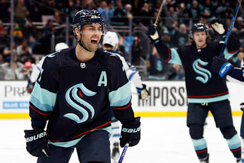 Jordan Eberle #7 of the Seattle Kraken. (Photo by Steph Chambers/Getty Images)